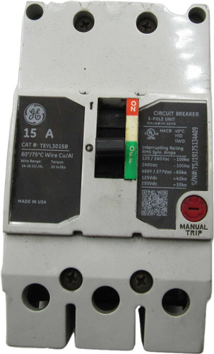 ABB GE Industrial Solutions TEYL3015B Industrial Molded Case Circuit Breaker