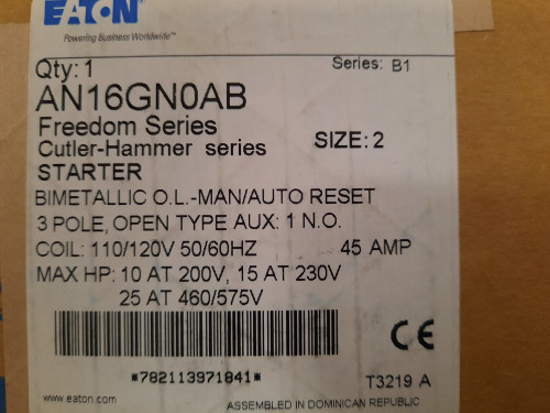 Eaton AN16GN0AB Motor Control Starter
