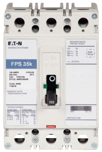 Eaton FPS3080L Molded Case Breakers (MCCBs)