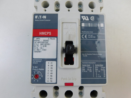 Eaton HMCPS007C0C Motor Circuit Protector (MCPs)