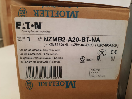 Eaton NZMB2-A20-BT-NA Molded Case Breakers (MCCBs)