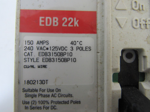 Eaton EDB3150 Molded Case Breakers (MCCBs)
