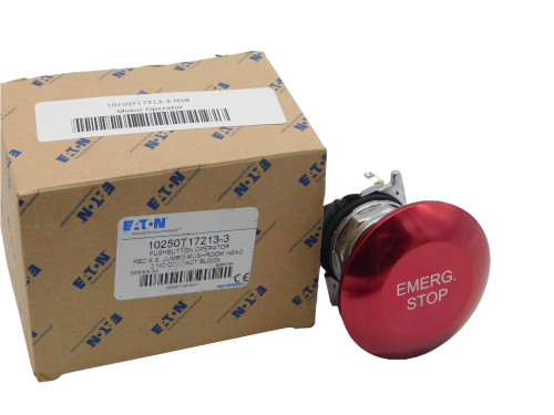Eaton 10250T17213-3 Pushbuttons Non-Illuminated 2NC Emergency Stop Red EA NEMA 3/3R/4/4X/12/13 Jumbo Mushroom Button Watertight/Oiltight