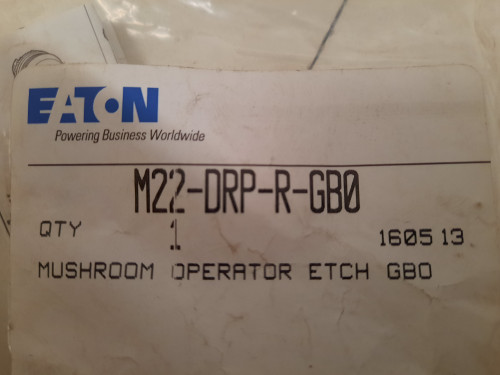 Eaton M22-DRP-R-GB0 Pushbuttons Mushroom Head Red