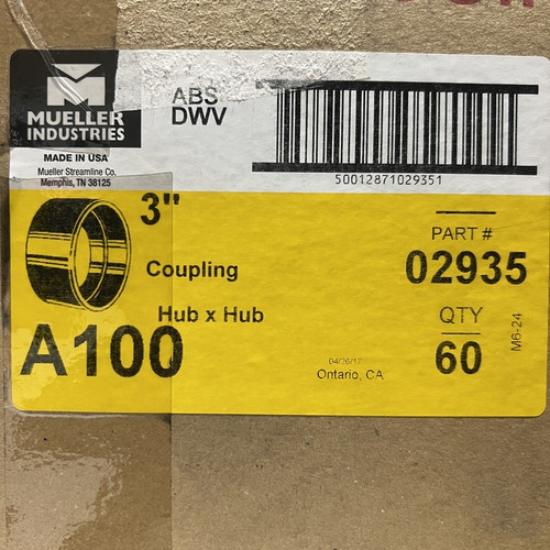 MUELLER INDUSTRIES 02935 Other Plumbing Fixtures