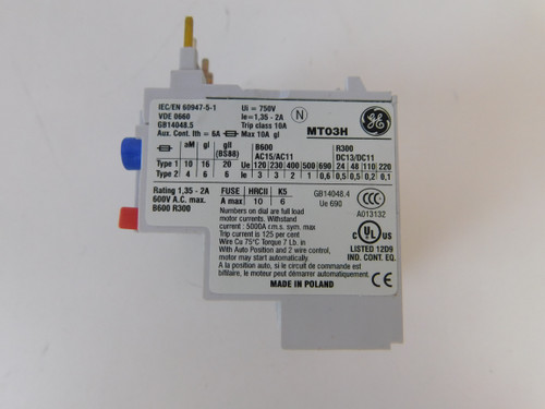 MTO3H Relays 3P 1.35-2A 600V