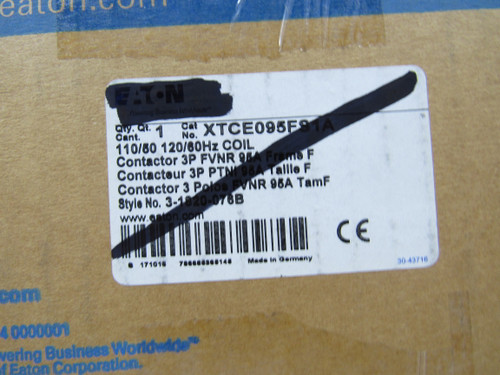 Eaton XTCE095FS1A NEMA and IEC Contactors