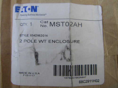 Eaton MST02AH Manual Starters 2P 4-20A 208V 1NO