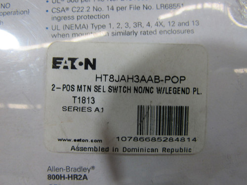 Eaton HT8JAH3AAB-POP Selector Switches