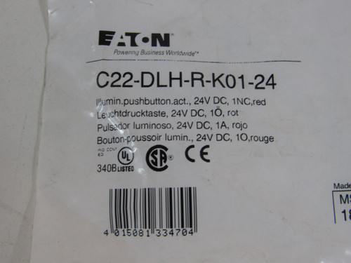 Eaton C22-DLH-R-K01-24 Pushbuttons