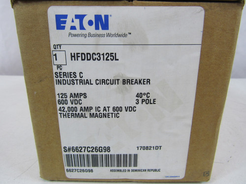 Eaton HFDDC3125L Molded Case Breakers (MCCBs)