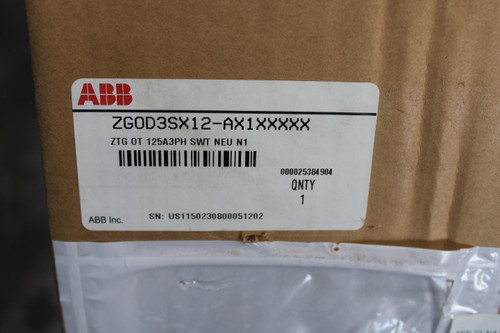ABB ZG0D3SX12-AX1XXXXX Transfer Switches and Equipment