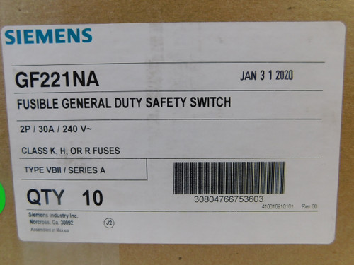 Siemens GF221NA Safety Switches