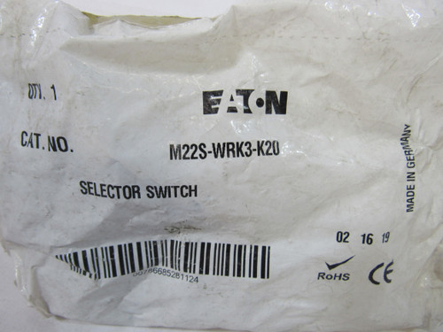 Eaton M22S-WRK3-K20 Selector Switches
