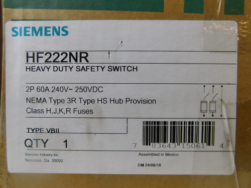 Siemens HF222NR Safety Switches