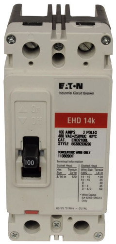 Eaton EHD2020V Molded Case Breakers (MCCBs)