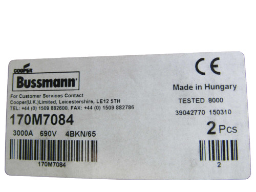 Bussmann 170M7084 Fuses High Speed Fuse 3000A 690V 50/60Hz