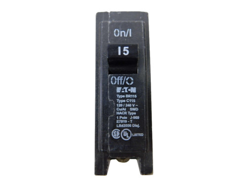 Eaton BR115 Circuit Breaker (Damaged, For Parts or Repair) Eaton BR115 Circuit Breaker (Damaged, For Parts or Repair)