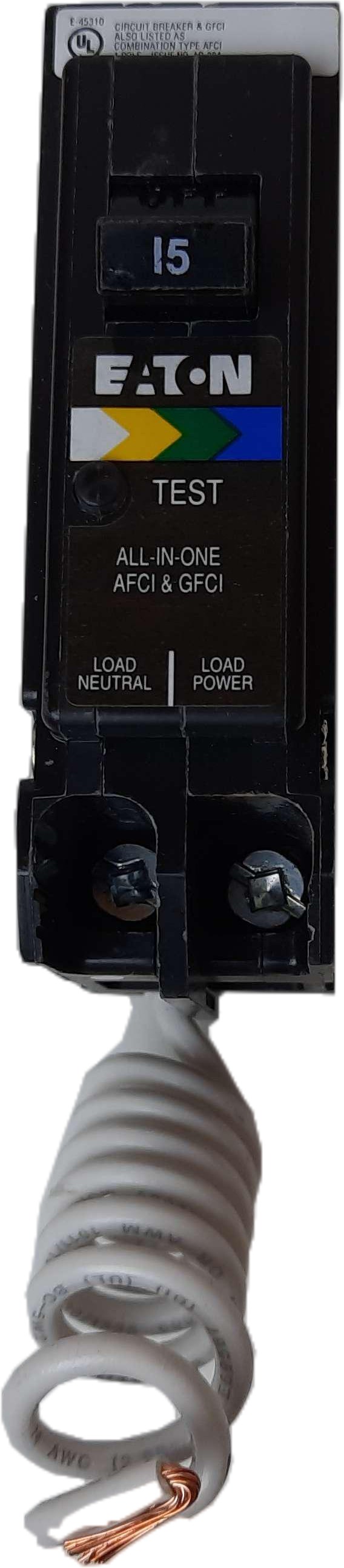 Eaton BRN115DF Arc Fault/Ground Fault Circuit Breaker (Repackaged)