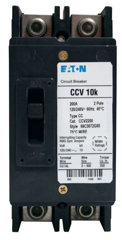 Eaton CCV2200 Enclosed Circuit Breaker (Damaged, For Parts or Repair)