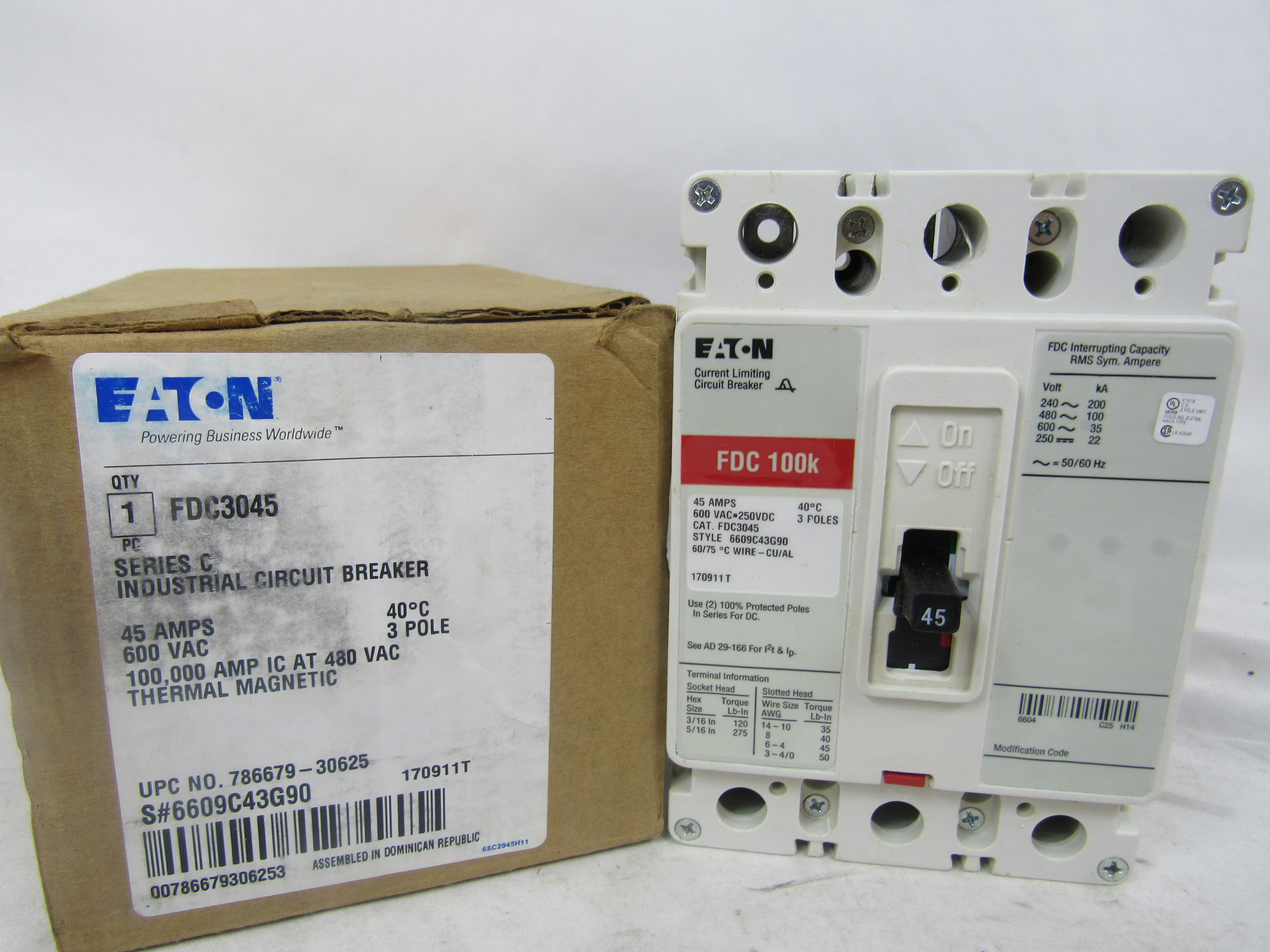 Eaton FDC3045 Molded Case Breakers MCCBs