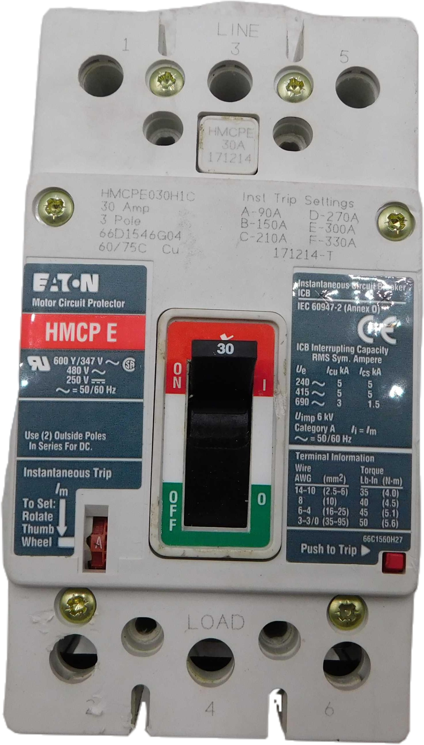 Eaton HMCPE030H1C Motor Circuit Protector (Used)