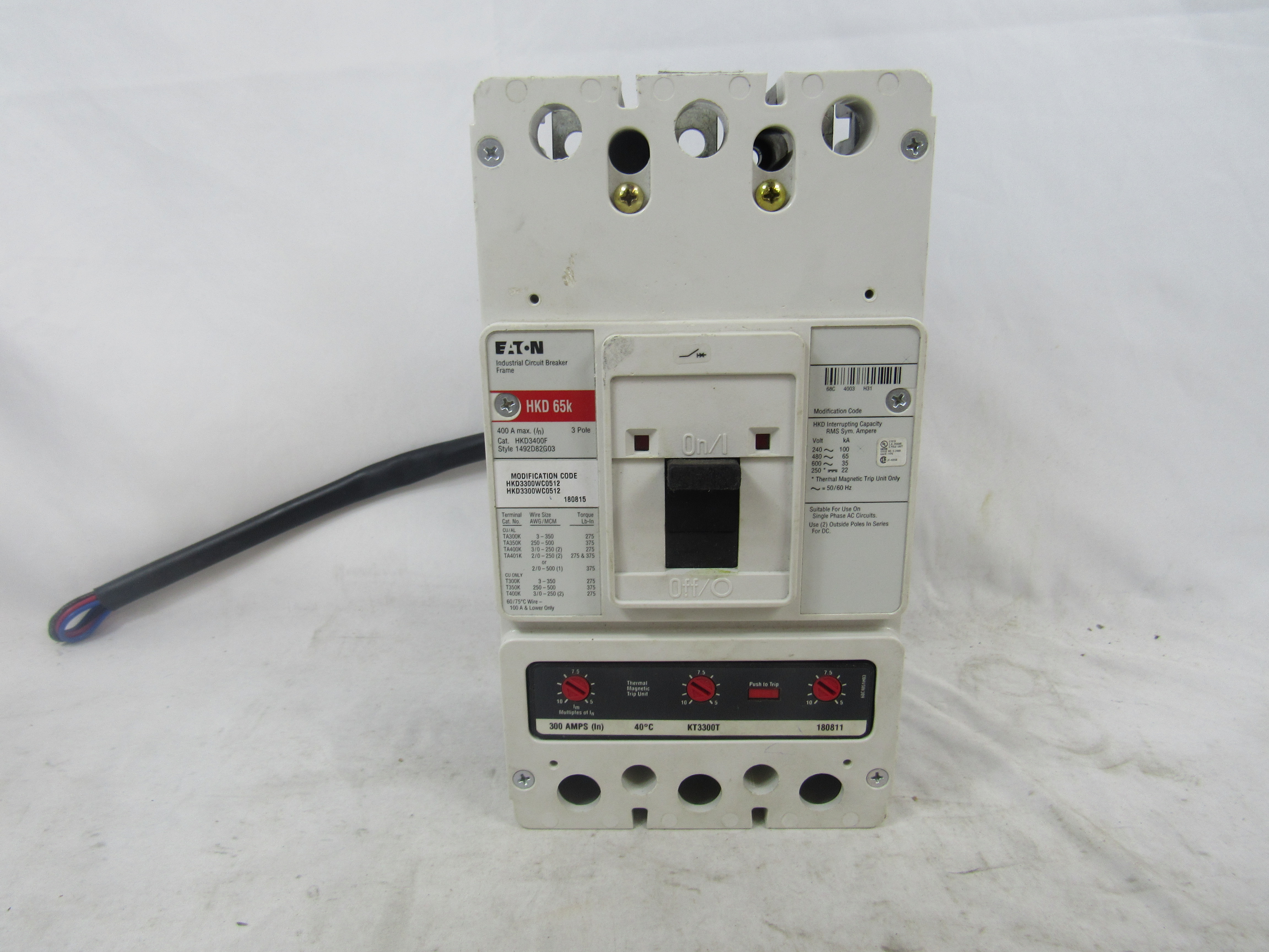 Eaton HKD3300WC0512 Molded Case Breakers MCCBs (Used)