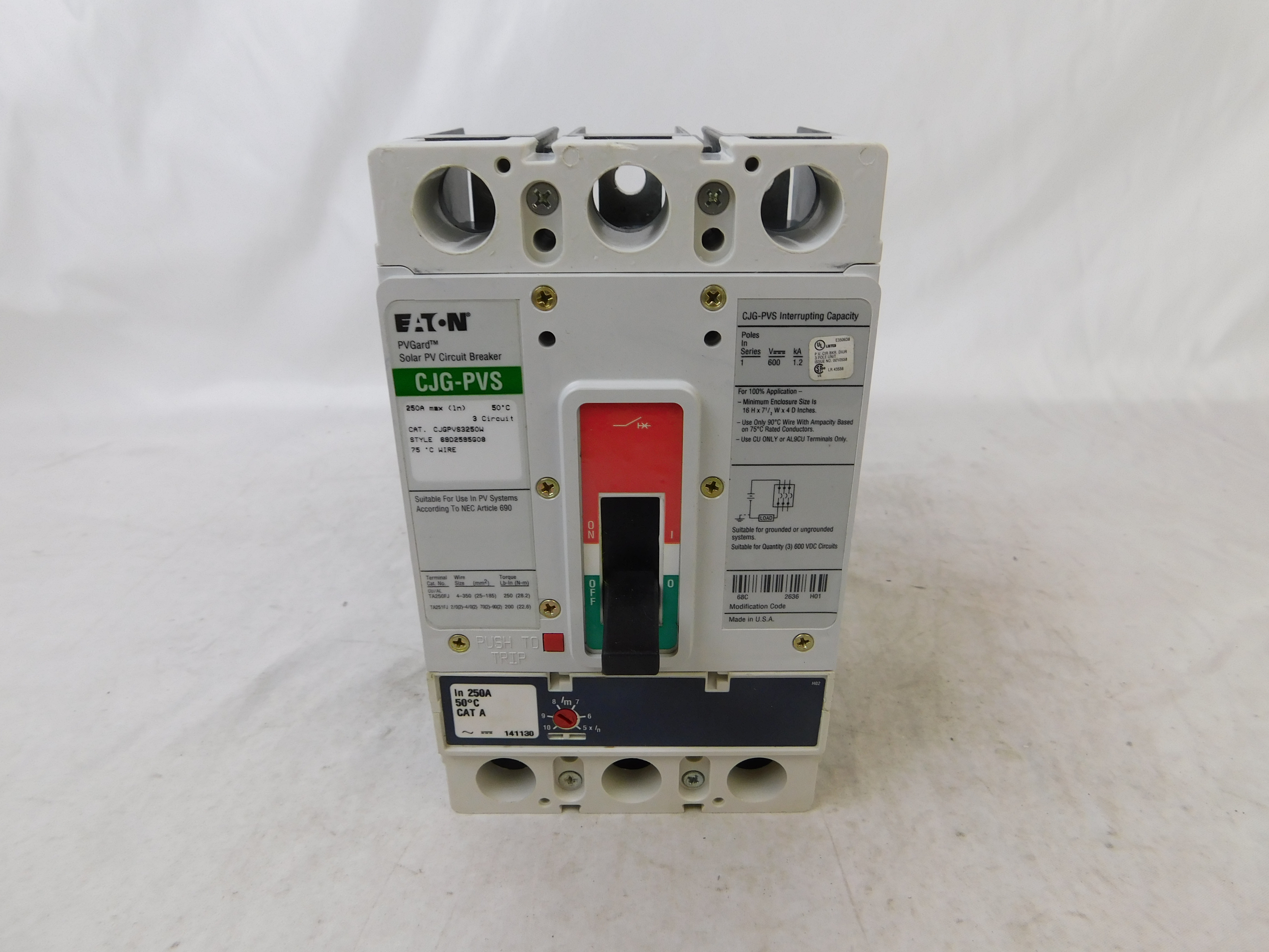Eaton CJGPVS3250W Molded Case Breakers MCCBs (Used)