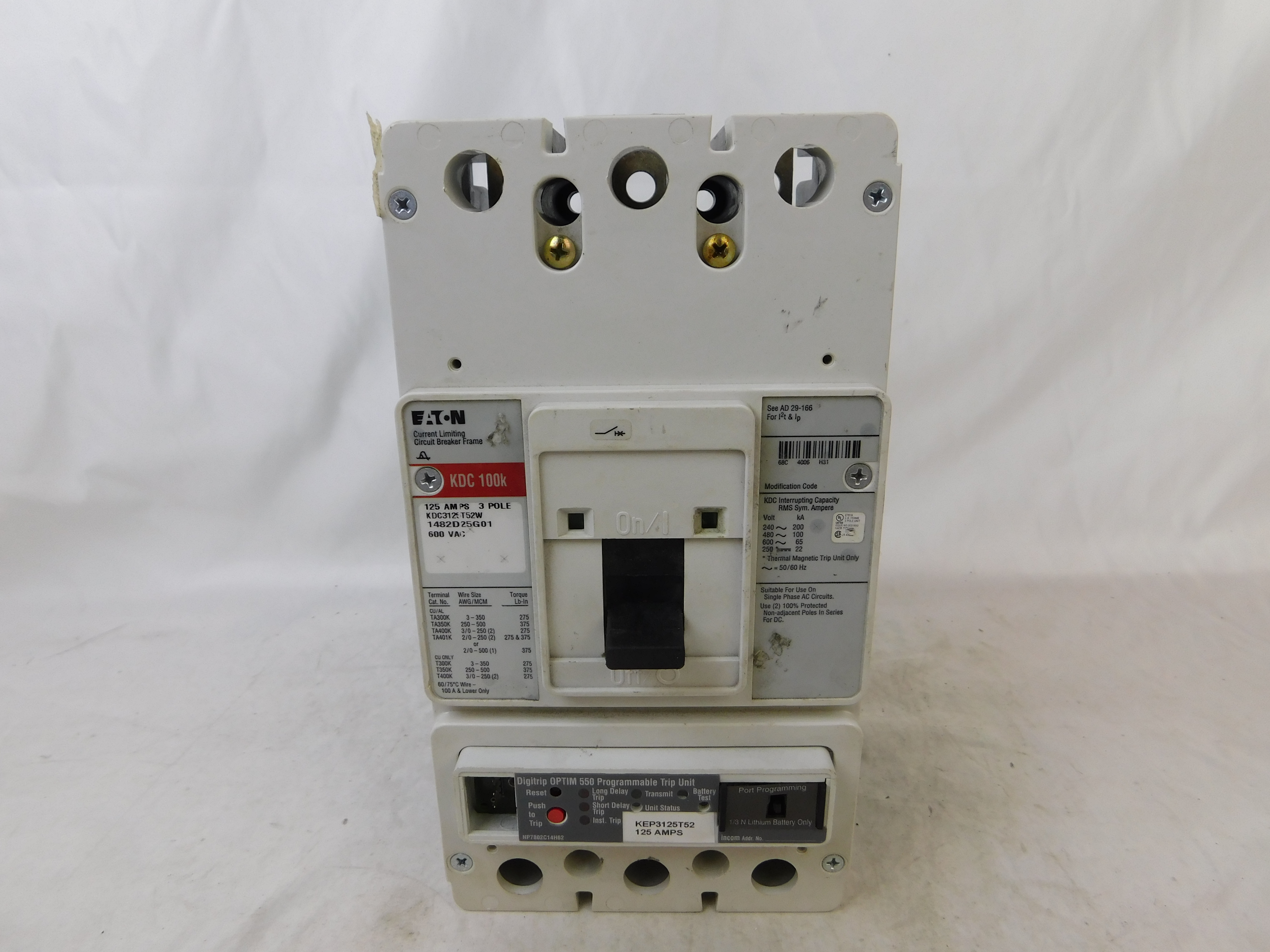 Eaton KDC3125T52W Molded Case Breakers MCCBs (Used)