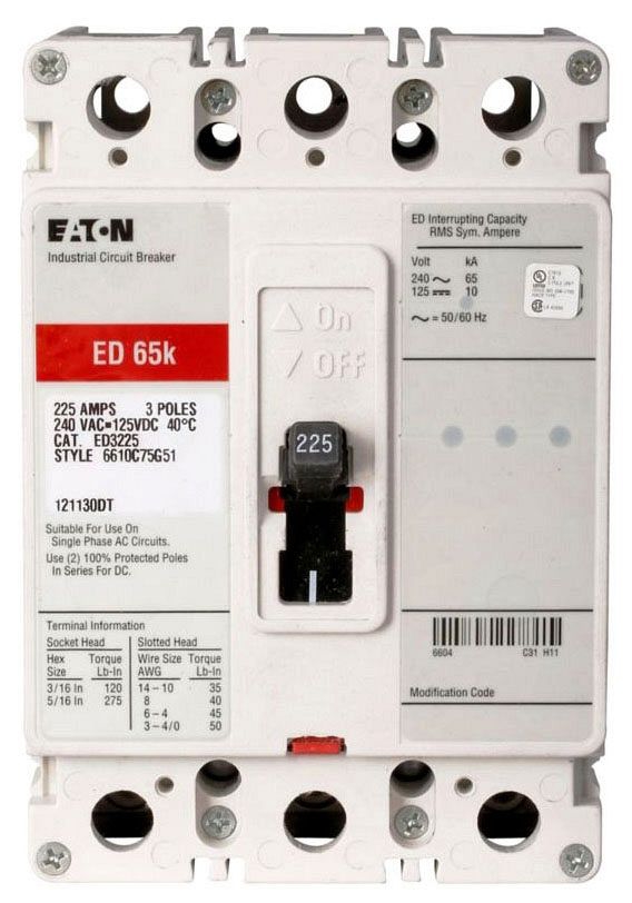 Eaton ED3225 Non-Interchangeable Trip Circuit Breaker (Damaged, For Parts or Repair)