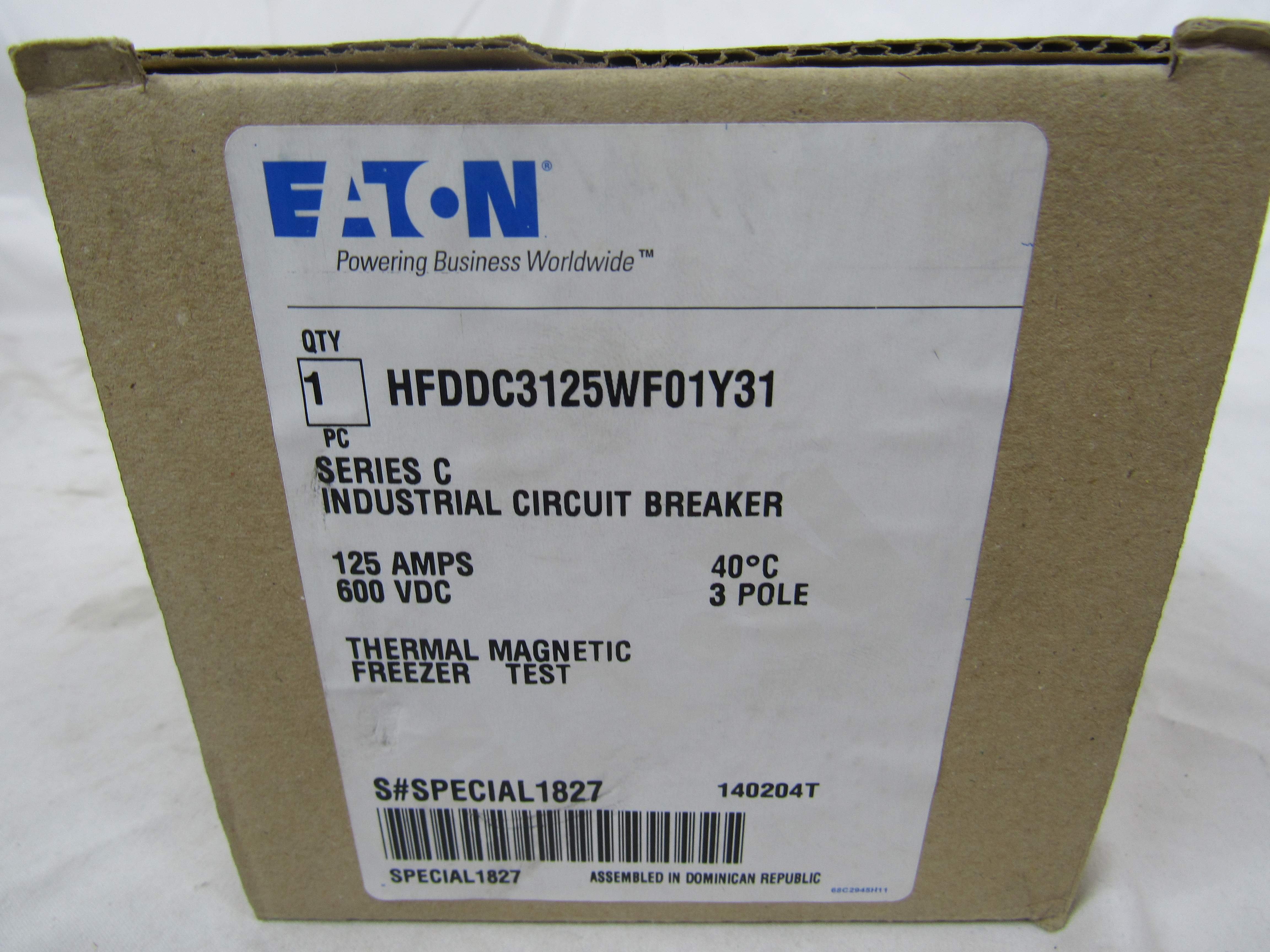 Eaton HFDDC3125WF01Y31 Molded Case Breakers MCCBs