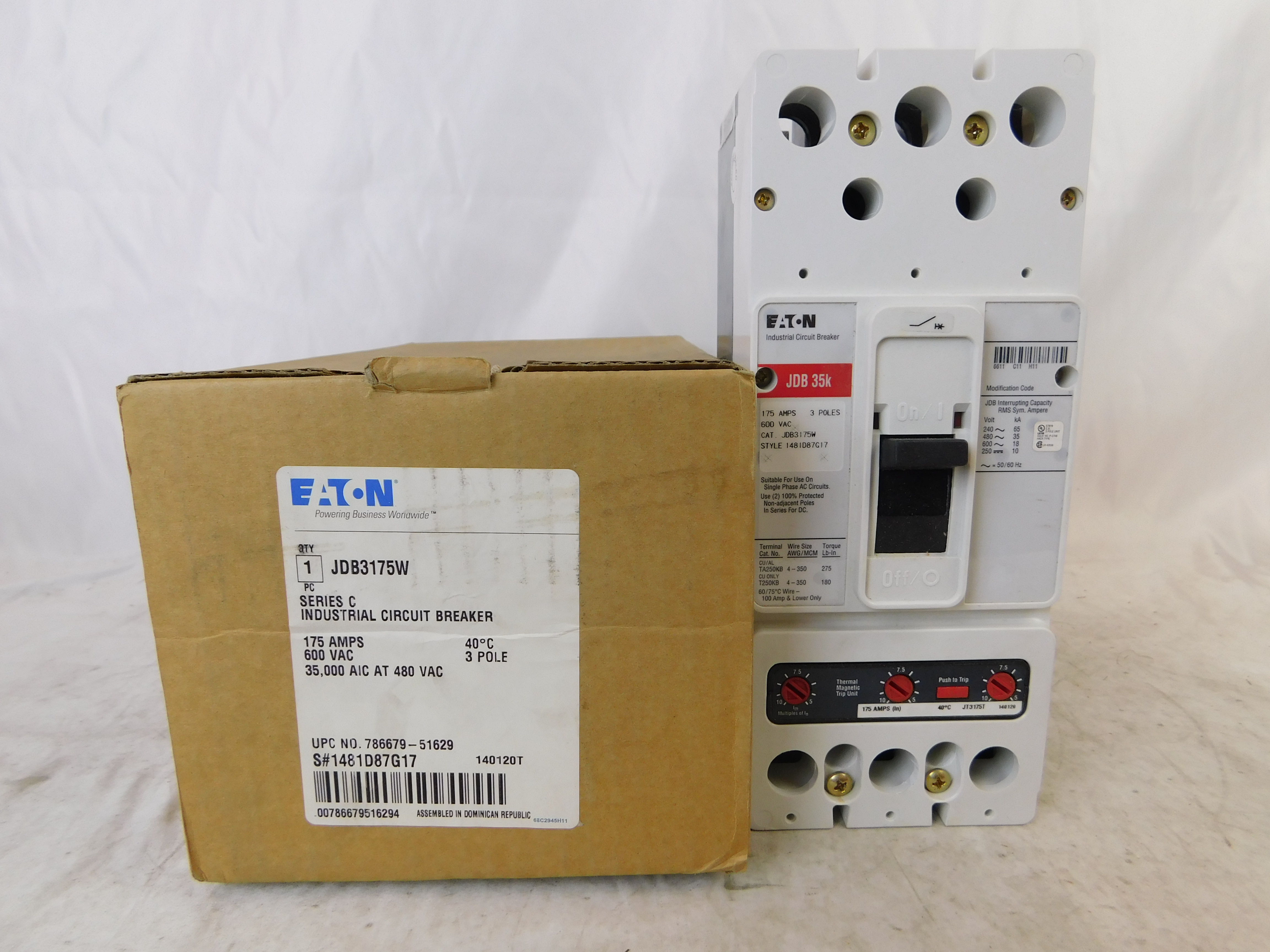 Eaton JDB3175W Molded Case Breakers MCCBs
