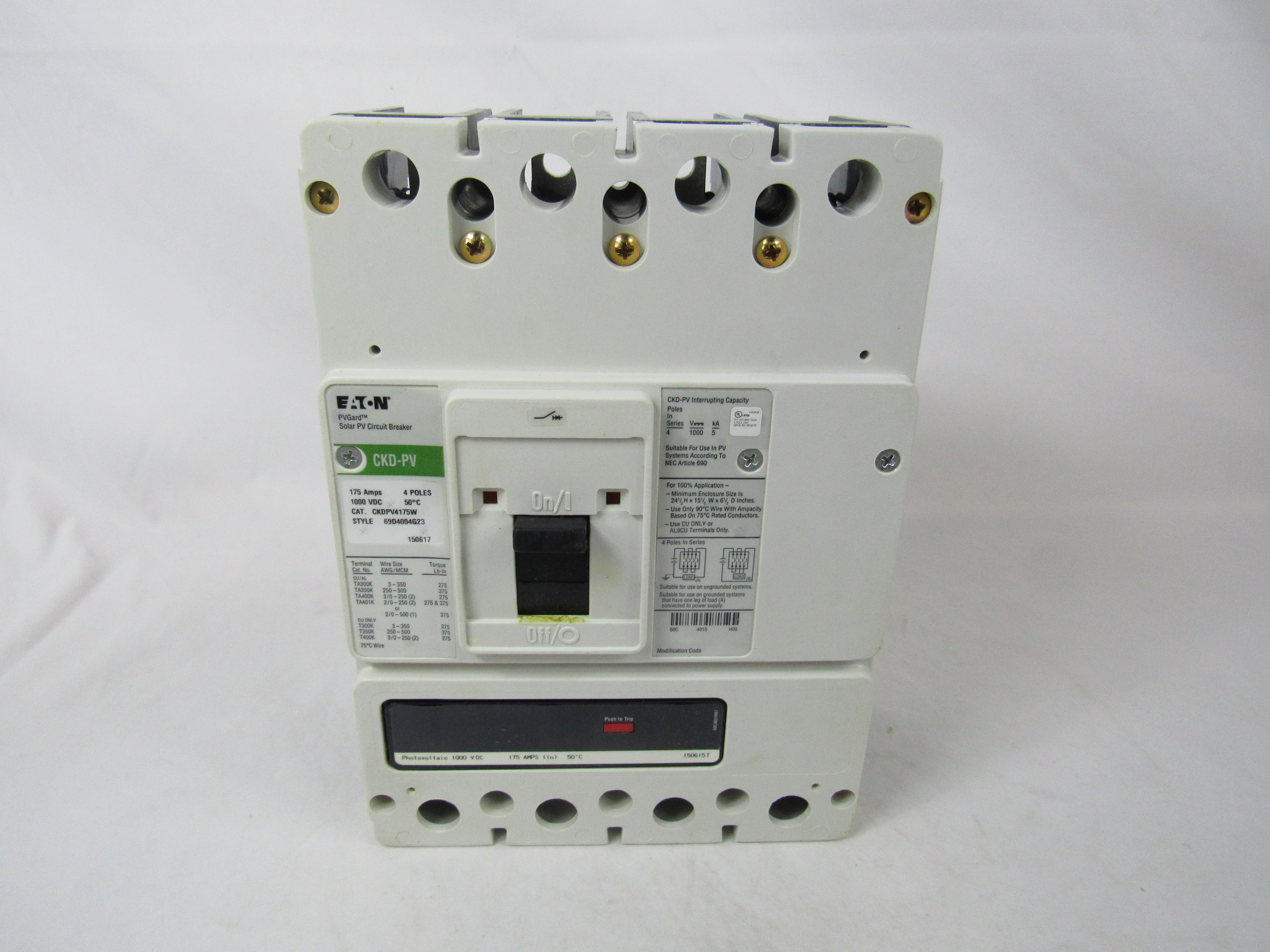 Eaton CKDPV4175W Molded Case Breakers (MCCBs)