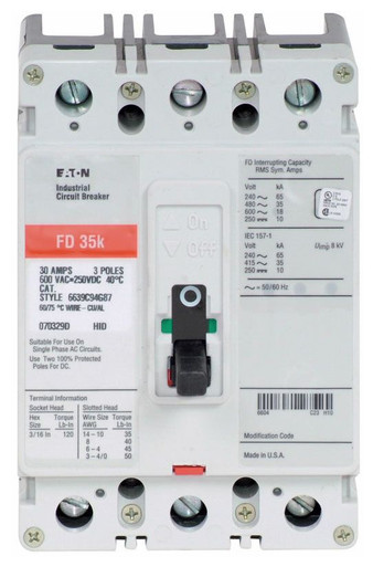 Eaton FD3020 Non-Interchangeable Trip Circuit Breaker