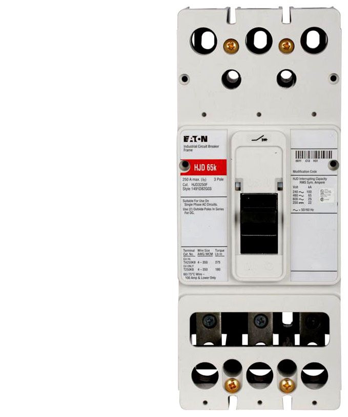 Eaton JD3250F Molded Case Circuit Breaker Frame (Damaged, For Parts or Repair)