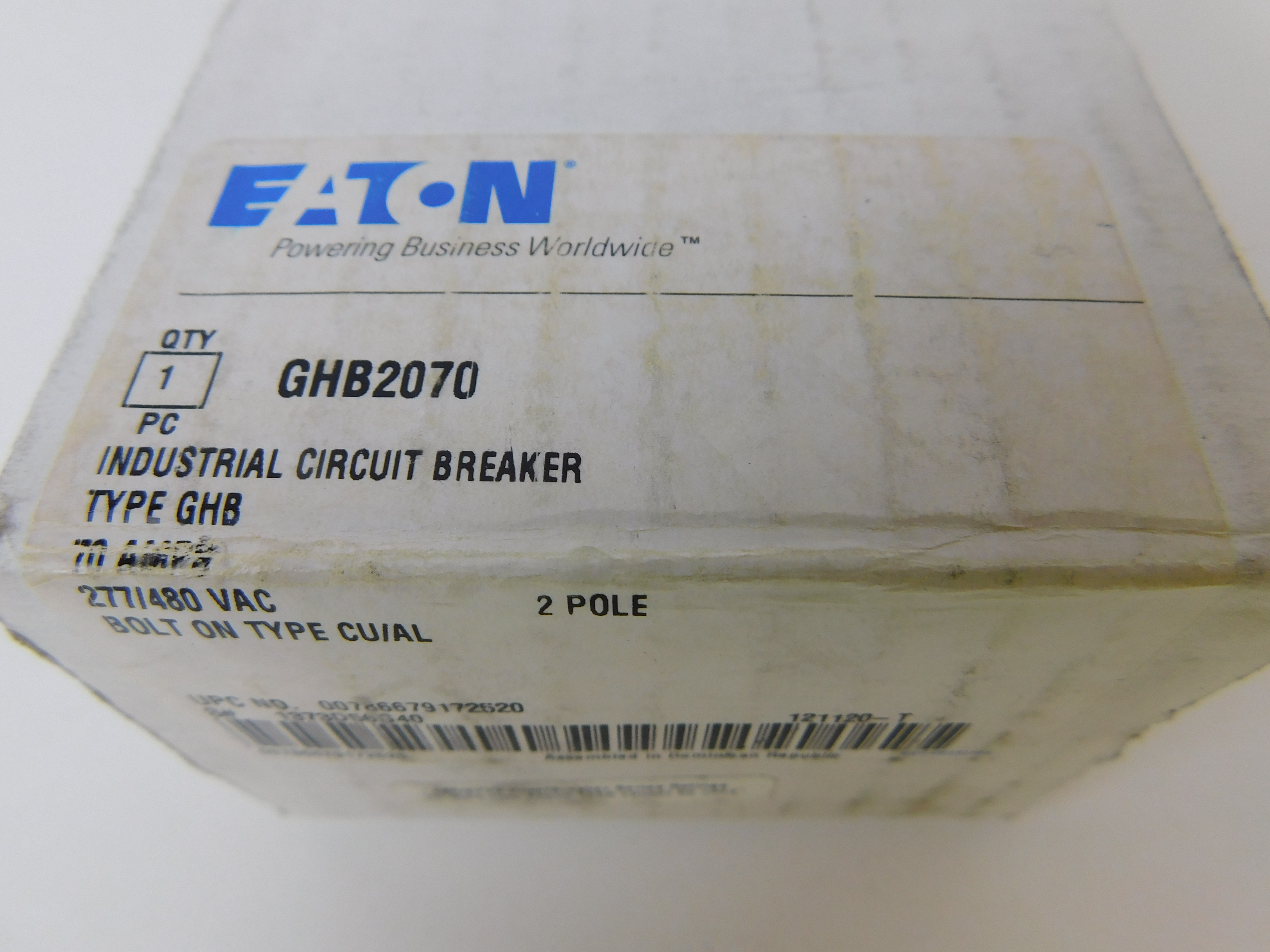Eaton GHB2070 Non-Interchangeable Trip Circuit Breaker