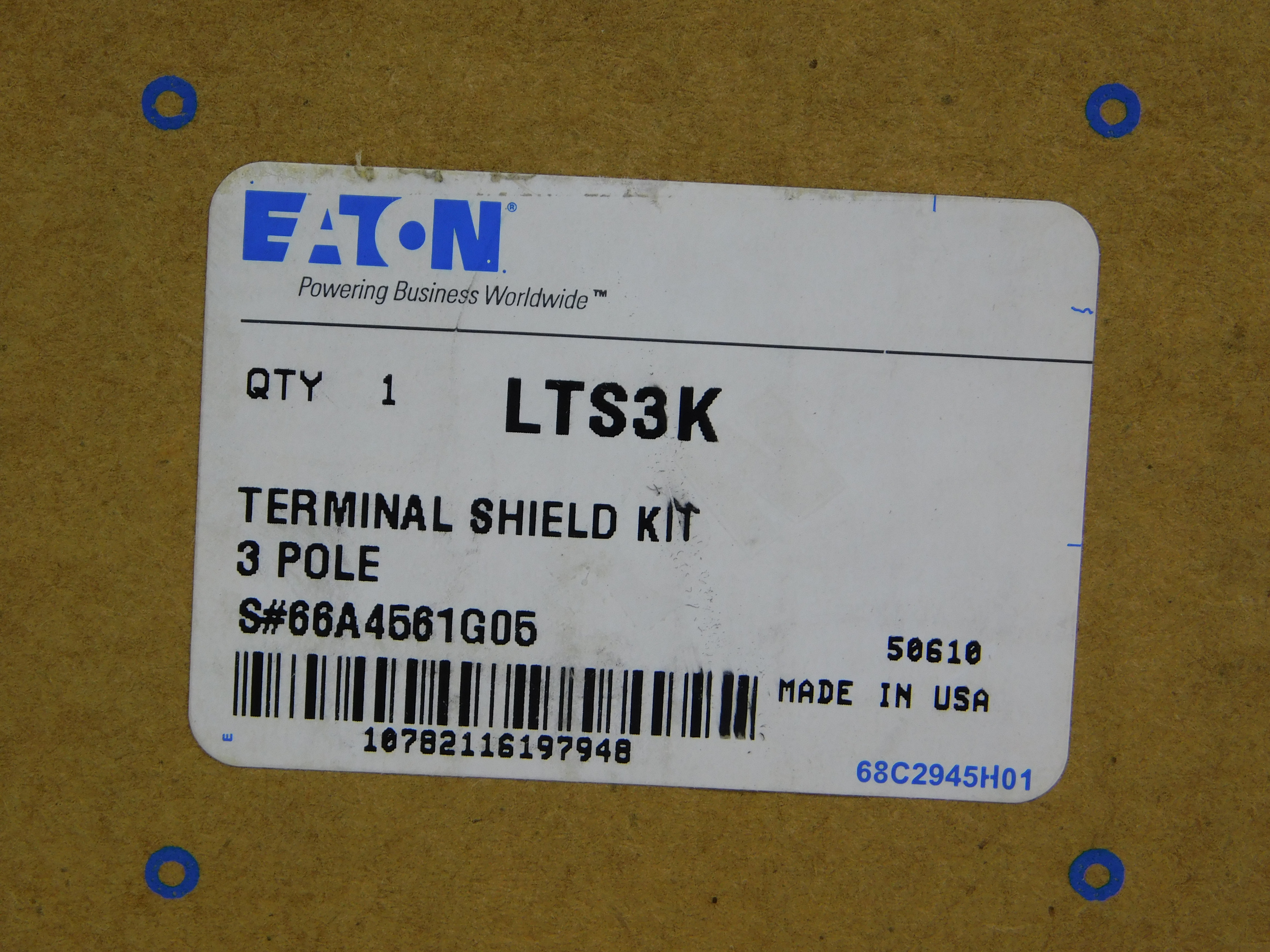 Eaton LTS3K Molded Case Circuit Breaker Terminal Cover