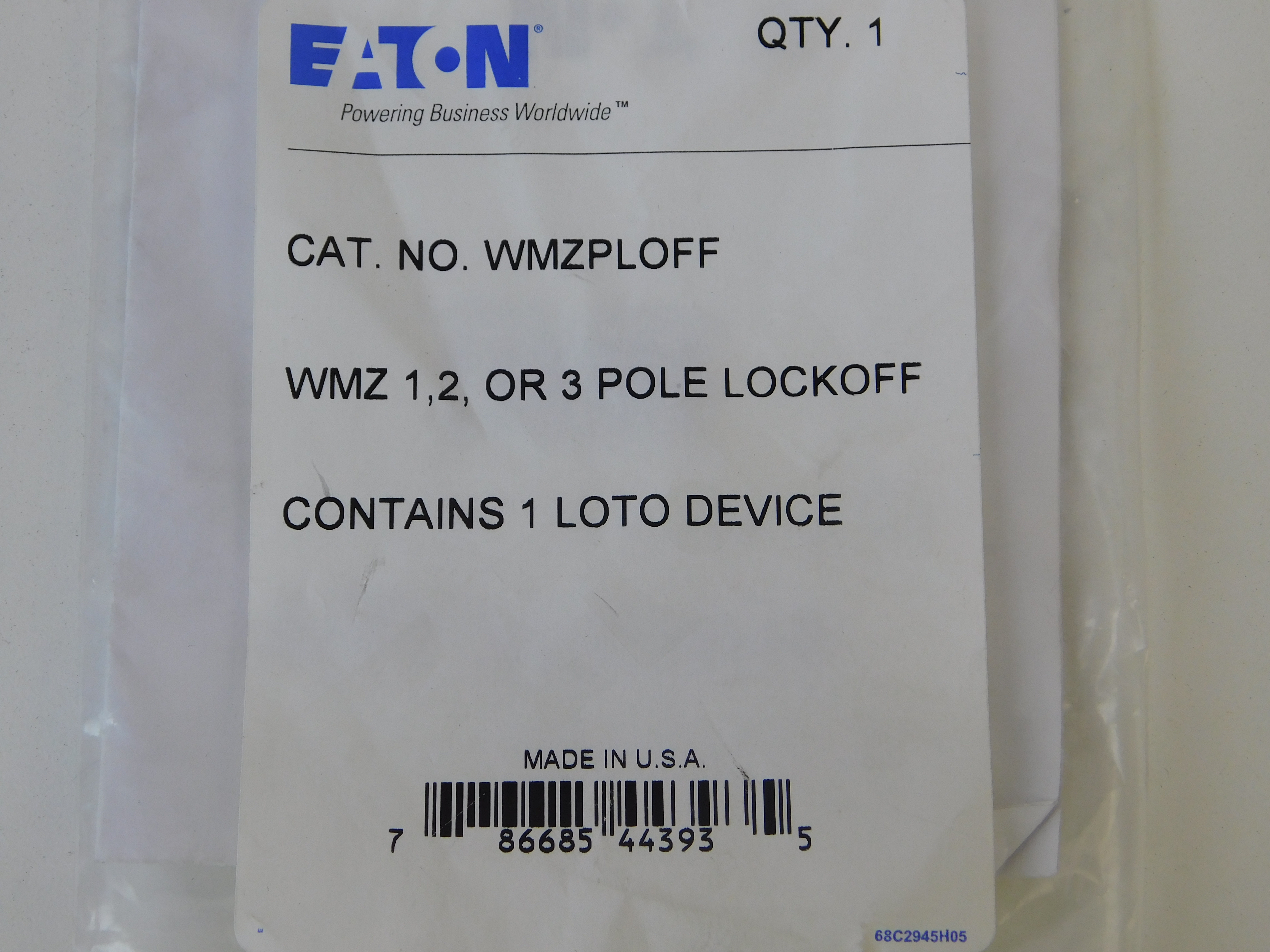 Eaton WMZPLOFF Circuit Breaker Load Center Padlockable Handle Lock