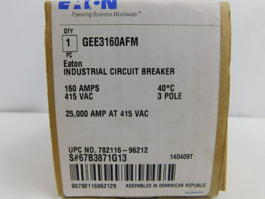 Eaton GEE3160AFM Molded Case Breakers MCCBs
