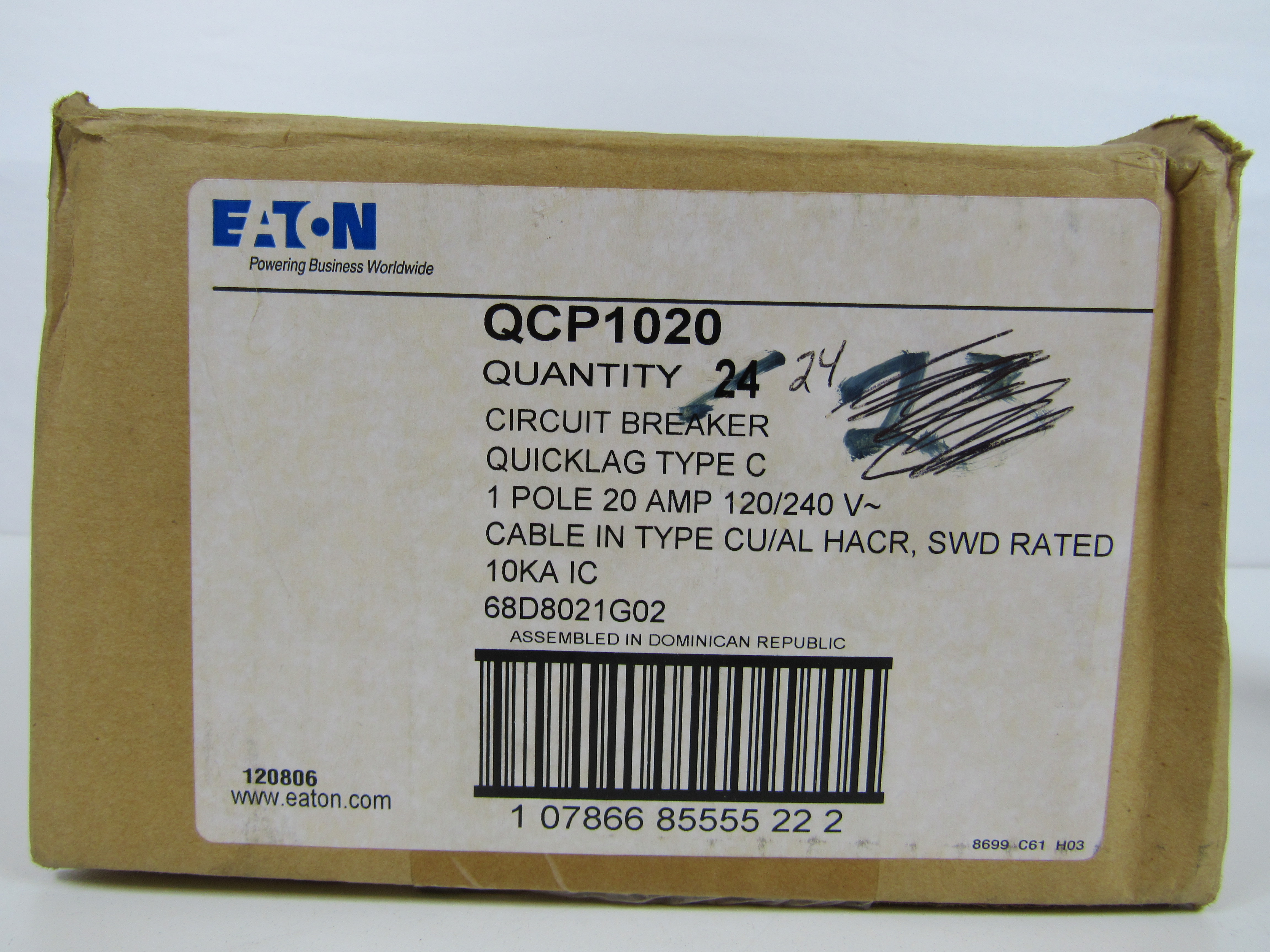 Eaton QCP1020 Miniature Circuit Breakers MCBs