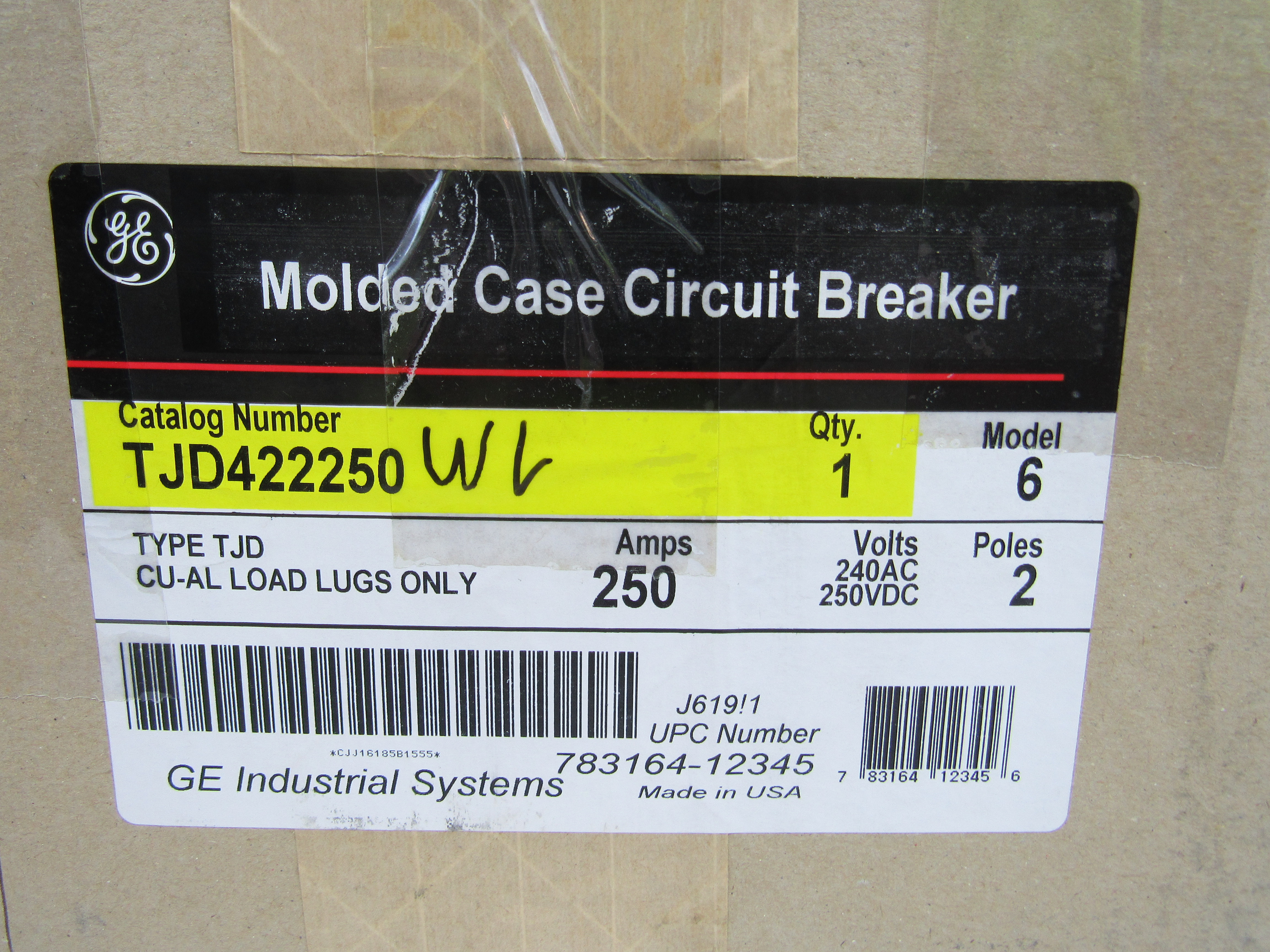 ABB GE Industrial Solutions TJD422250 Molded Case Circuit Breaker