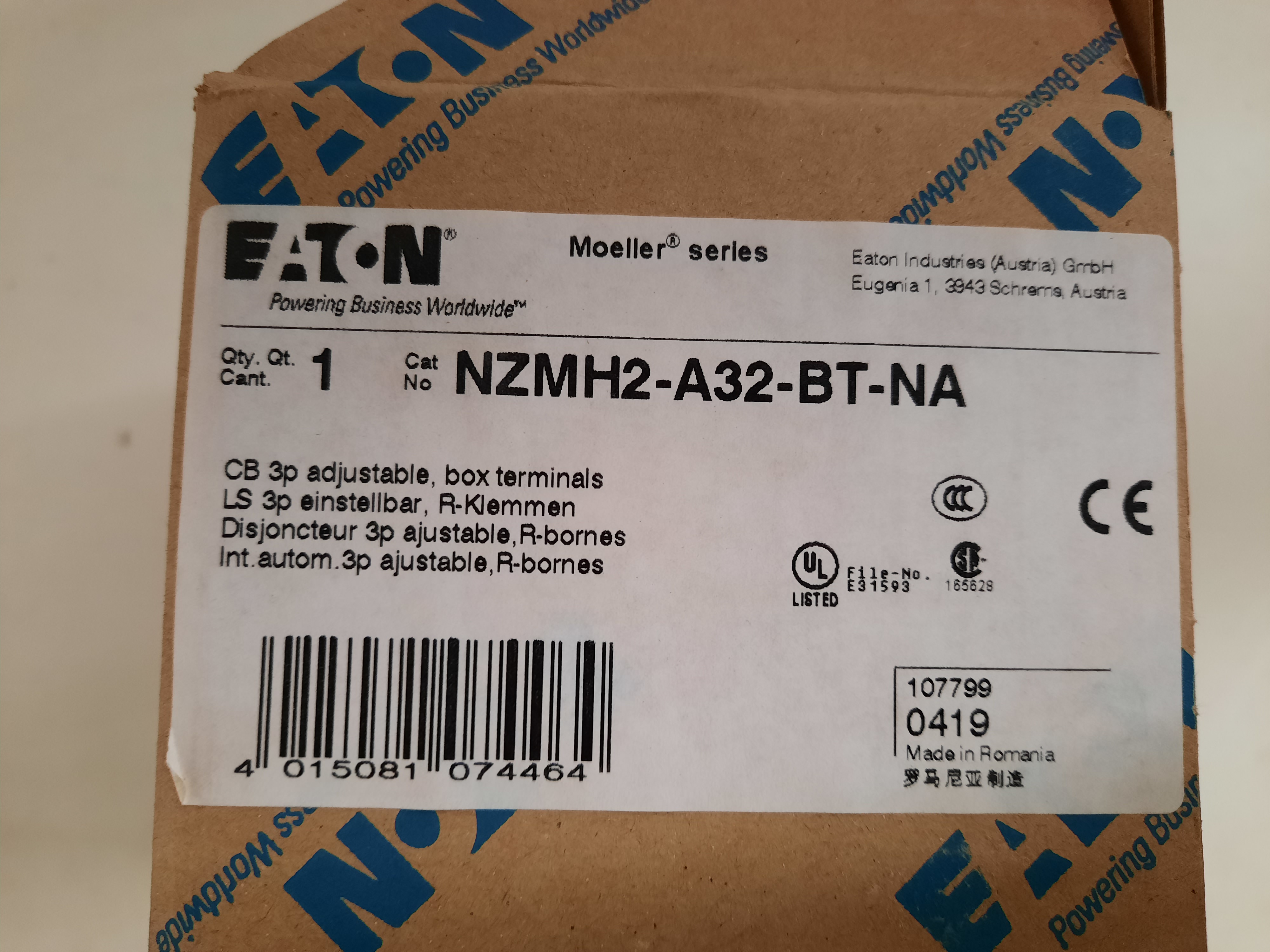 Moeller NZMH2-A32-BT-NA Molded Case Circuit Breaker