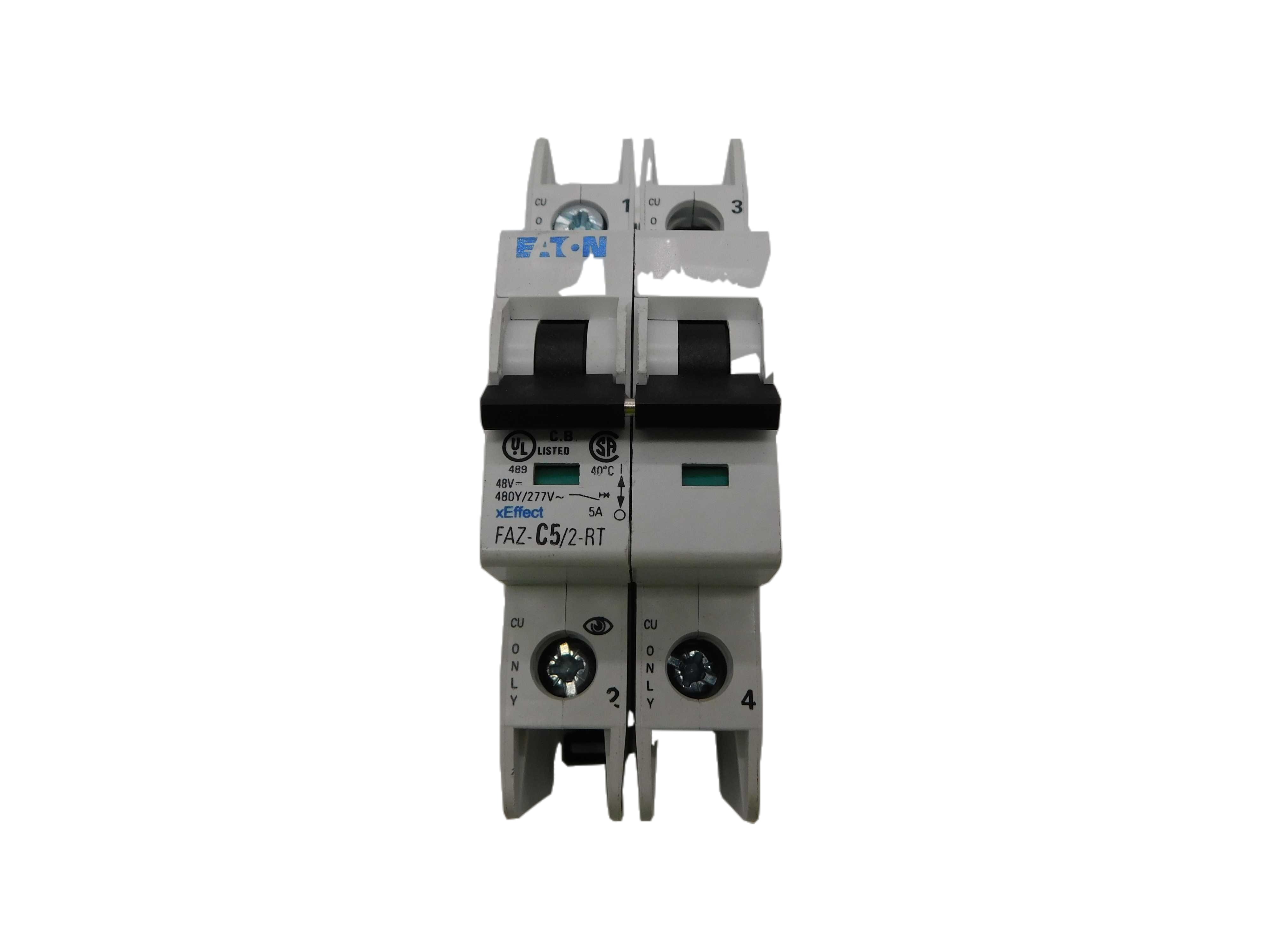 Eaton FAZ-C5/2-RT Miniature Circuit Breaker (Repackaged)