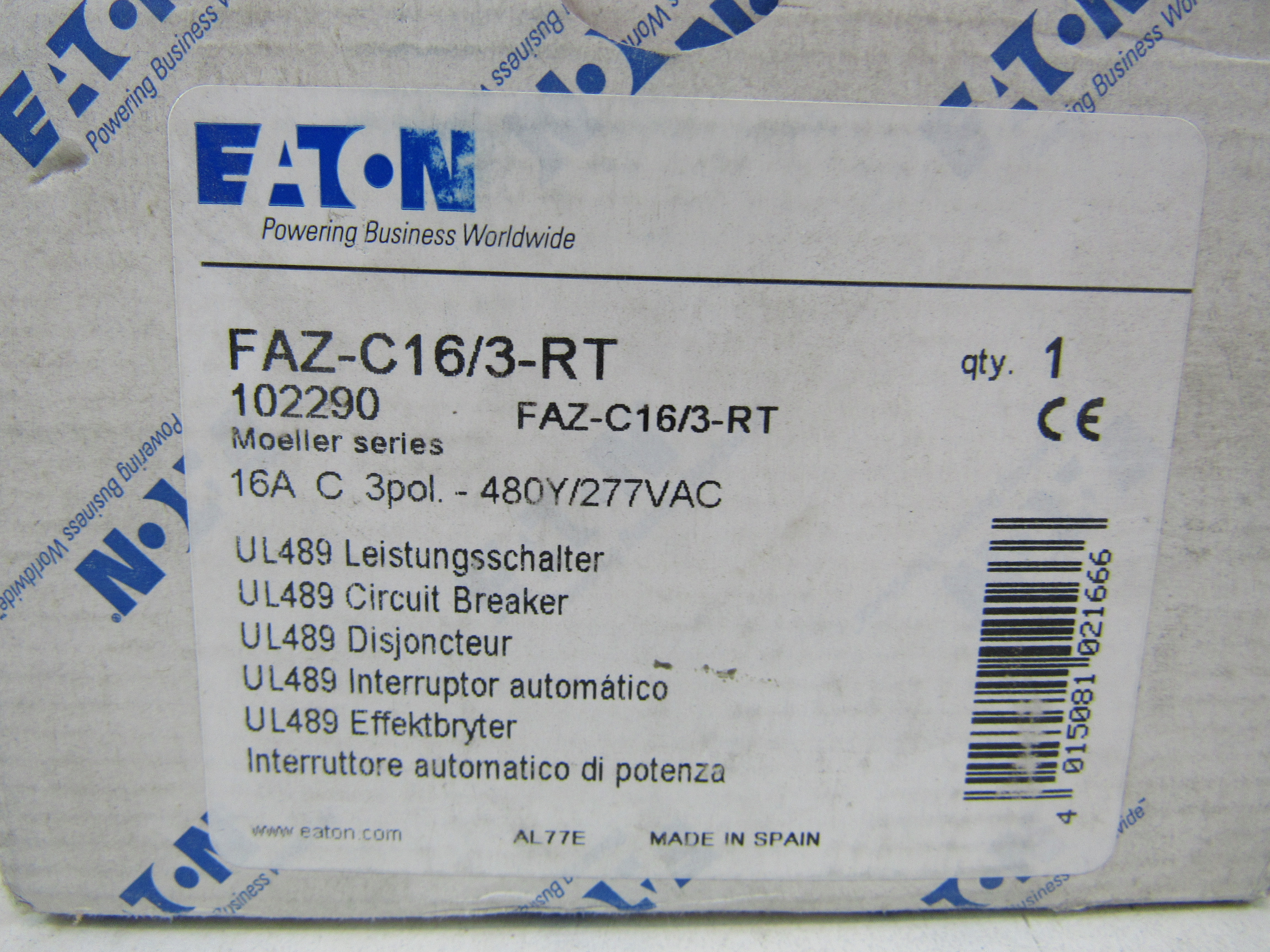 Eaton FAZ-C16/3-RT Miniature Circuit Breaker
