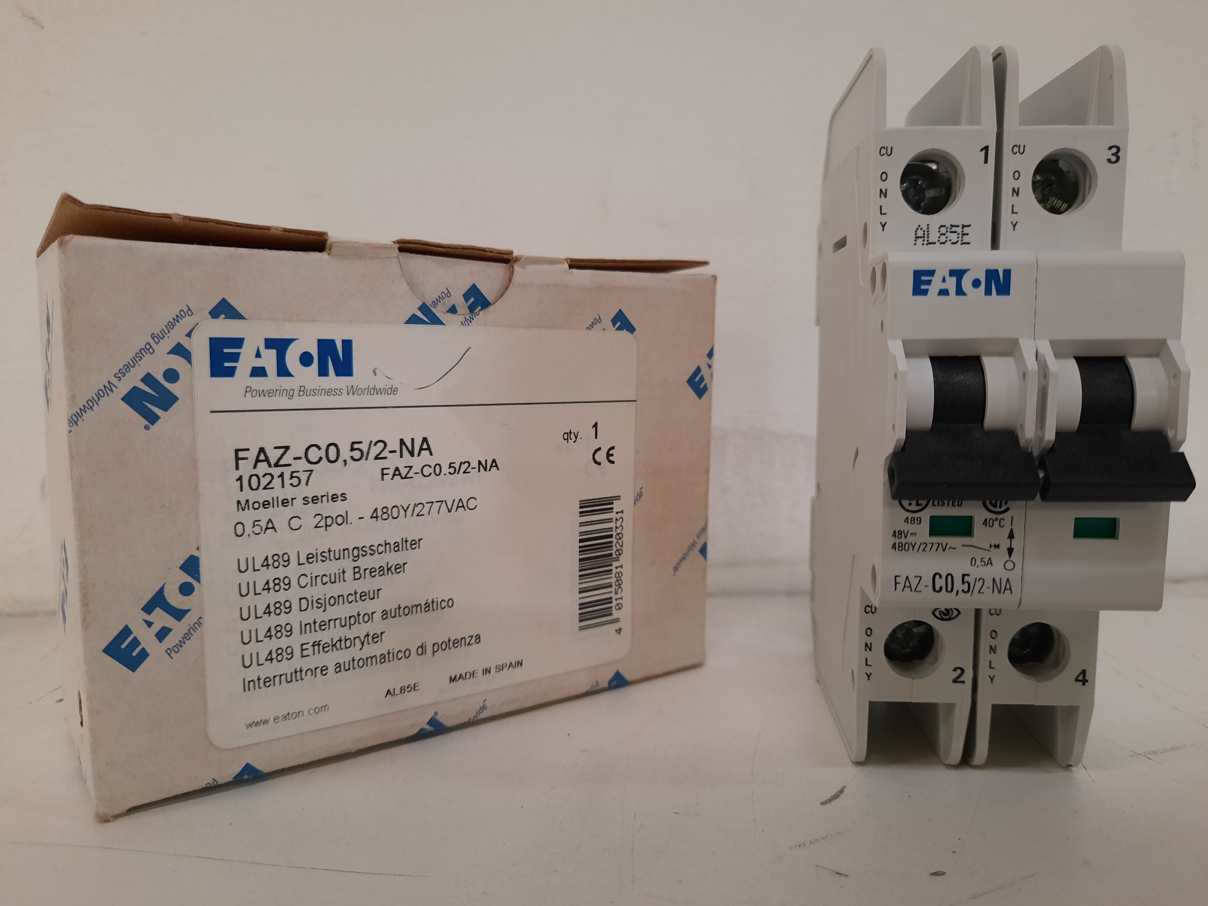 Eaton FAZ-C0.5/2-NA Miniature Circuit Breaker