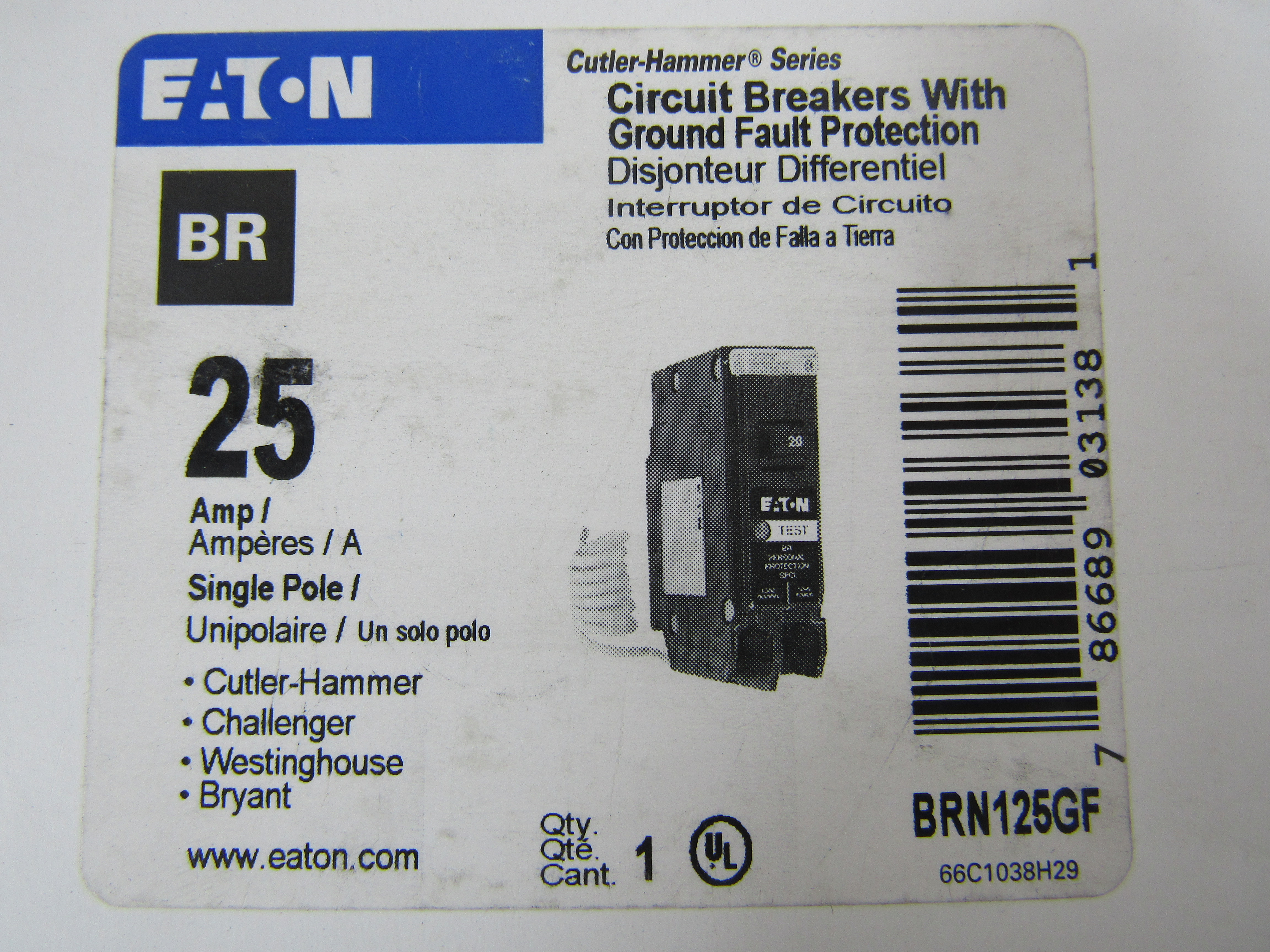 Eaton BRN125GF Miniature Circuit Breakers (MCBs)