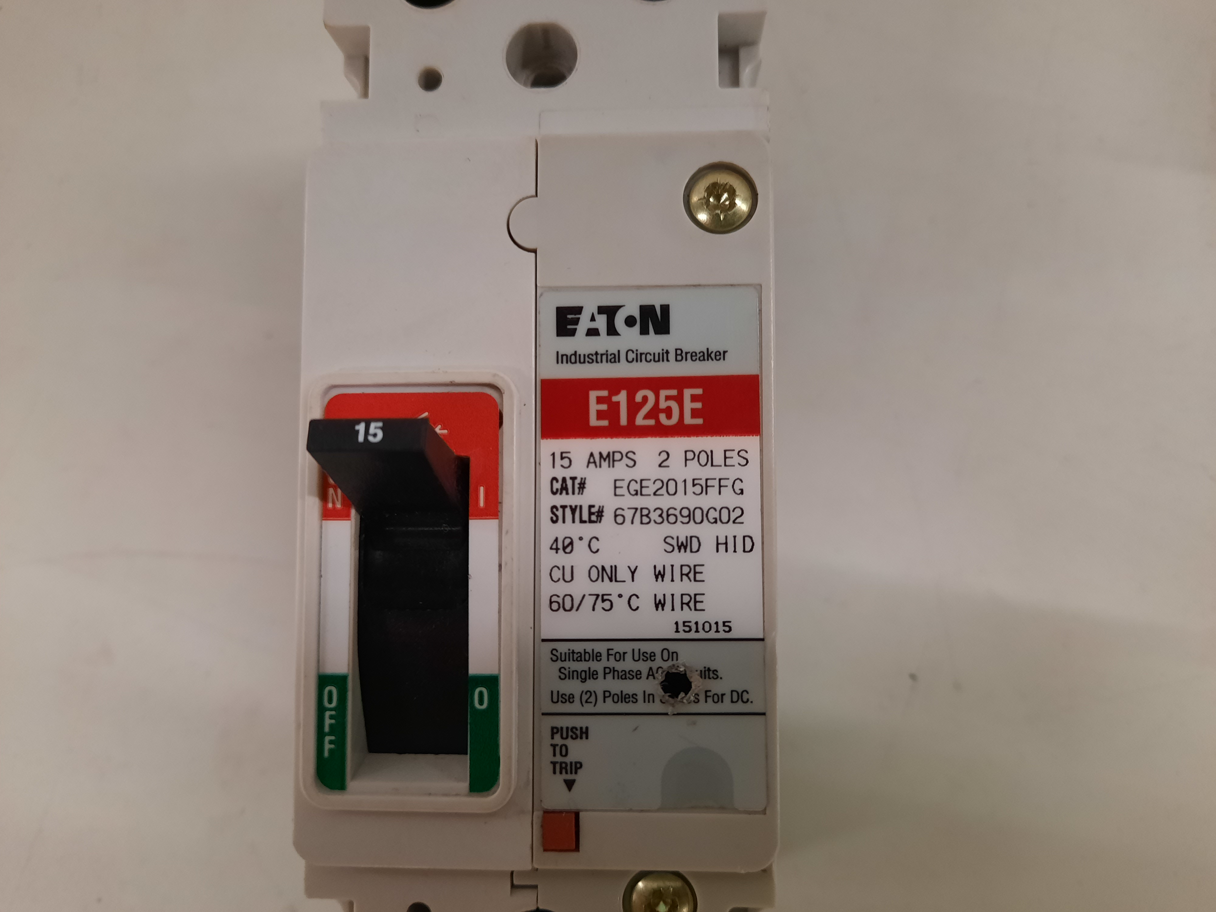 Eaton EGE2015FFG Molded Case Breakers MCCBs (Repackaged)