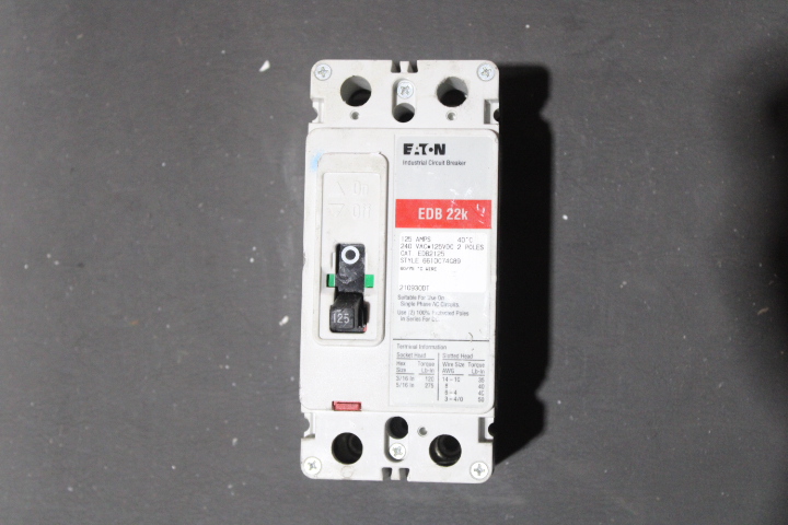 Eaton EDB2125 Non-Interchangeable Trip Circuit Breaker (Damaged, For Parts or Repair)