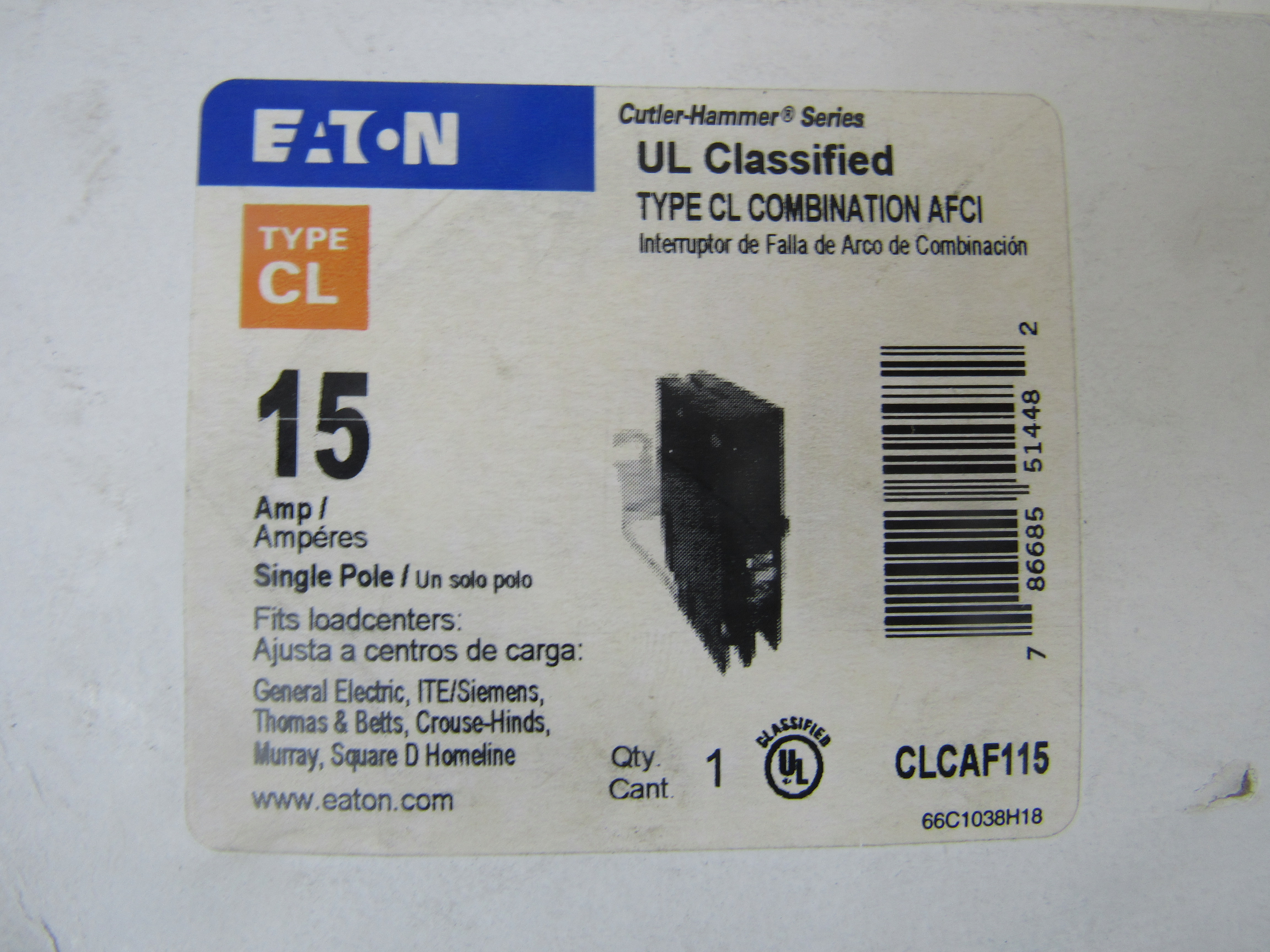 Eaton CLCAF115 Miniature Circuit Breakers (MCBs)