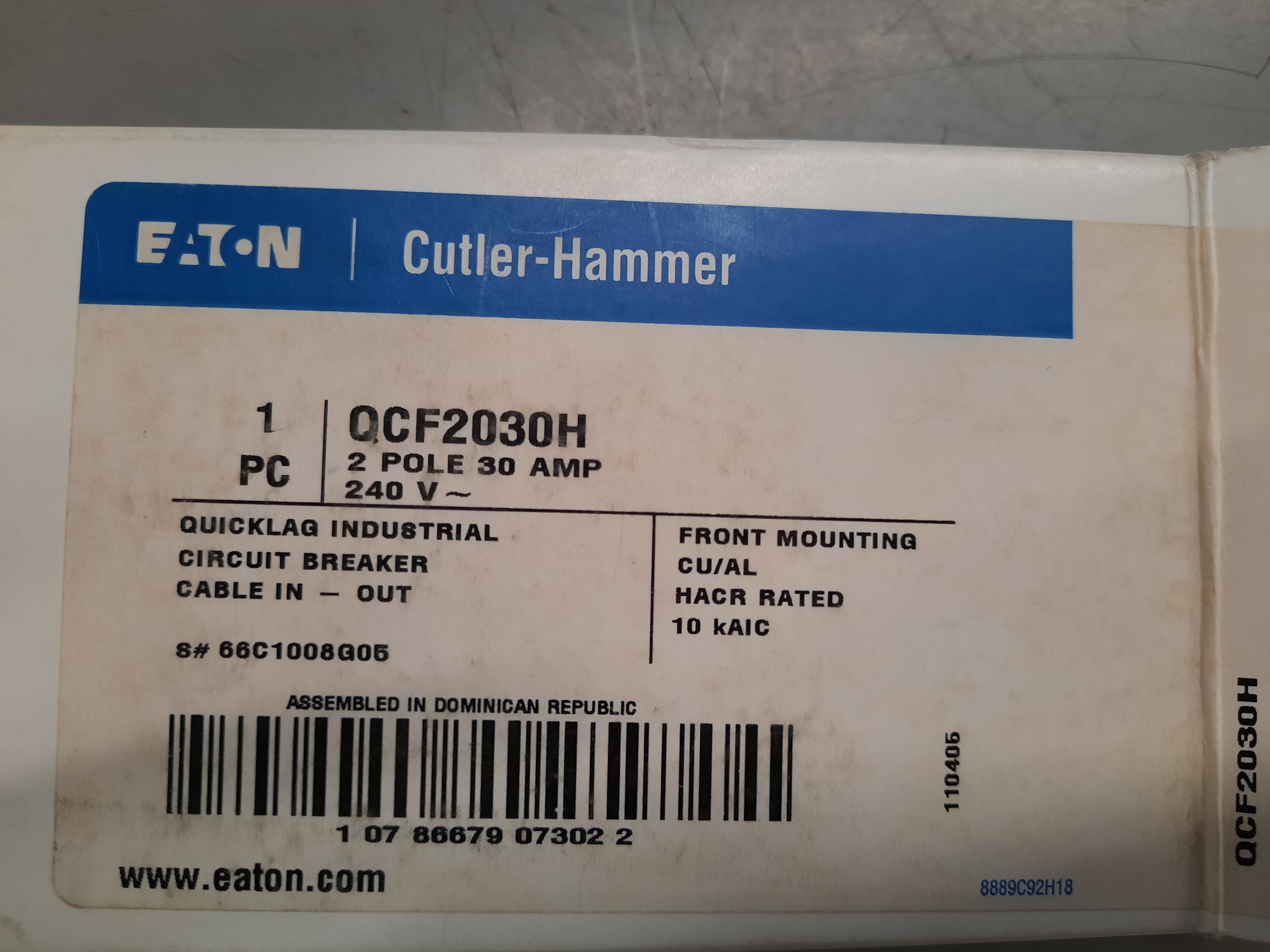 Eaton QCF2030H Miniature Circuit Breakers MCBs